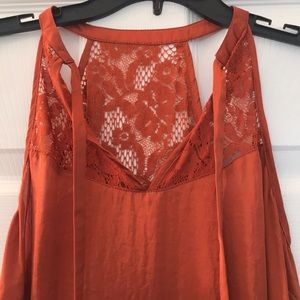 Orange midi length dress